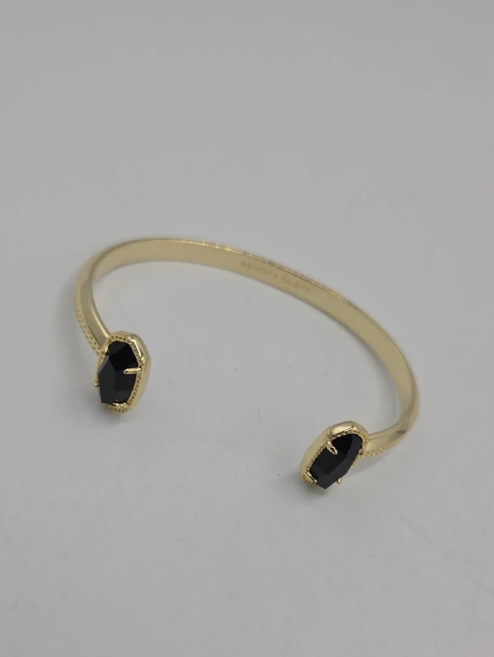 Kendra Scott Gold Open Cuff Bracelet with Black Stones